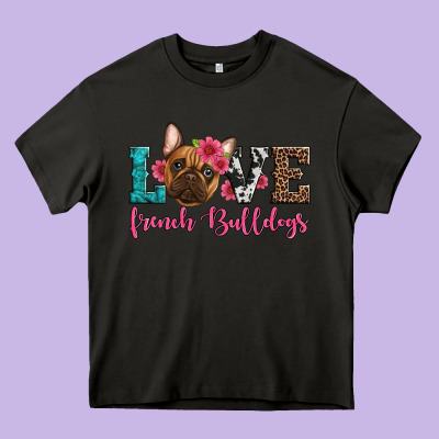 Love French Bulldogs Heavy Core Tee Designed By Artiststas