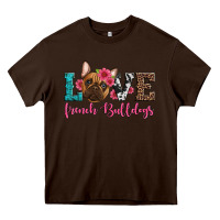 Chocolate Brown love french bulldogs Heavy Core Tee - Artiststas