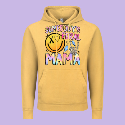 Somebody's Feral Mama Vintage Hoodie Designed By Jahusdesignshop