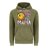 Vintage Olive somebody's feral mama Vintage Hoodie - JahusDesignShop