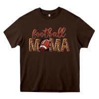 Chocolate Brown football mama Heavy Core Tee - texasbilliewilder