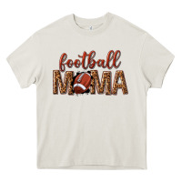 Cream football mama Heavy Core Tee - texasbilliewilder