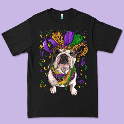 Premium Tee mardi gras hat  english bulldog