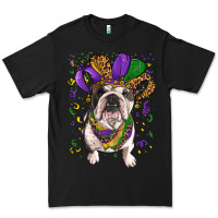 Black mardi gras hat  english bulldog Premium Tee - RanaPortraitStore