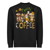 Black cows and coffee cups Heavyweight Sweatshirt - Jasminsmagicworld