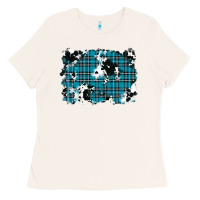 Bone winter plaid cowhide pattern background Ladies Tee - RanaPortraitStore