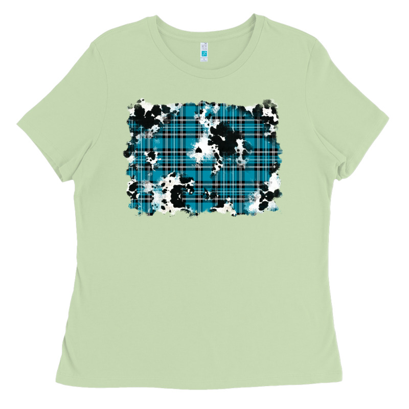 Winter Plaid Cowhide Pattern Background Ladies Tee by RanaPortraitStore | Teevron
