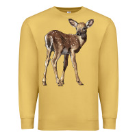 Antique Gold white tailed fawn deer Premium Sweatshirt - LillyAllenDesigns