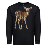 Black white tailed fawn deer Premium Sweatshirt - LillyAllenDesigns