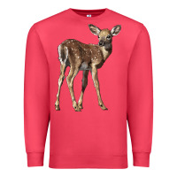 Cardinal white tailed fawn deer Premium Sweatshirt - LillyAllenDesigns