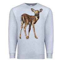 Heather Grey white tailed fawn deer Premium Sweatshirt - LillyAllenDesigns