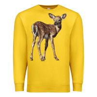 Lemon white tailed fawn deer Premium Sweatshirt - LillyAllenDesigns