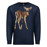 Navy white tailed fawn deer Premium Sweatshirt - LillyAllenDesigns