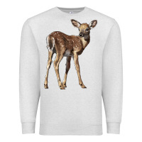 Oatmeal Heather white tailed fawn deer Premium Sweatshirt - LillyAllenDesigns