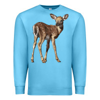 Ocean Blue white tailed fawn deer Premium Sweatshirt - LillyAllenDesigns