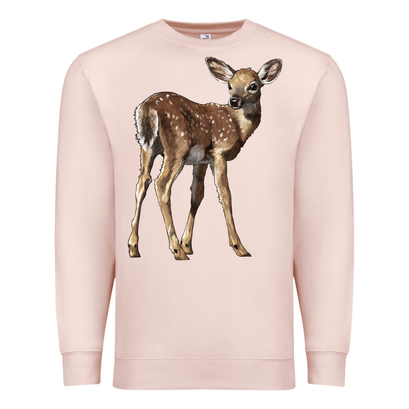 White Tailed Fawn Deer Premium Sweatshirt by LillyAllenDesigns | Teevron