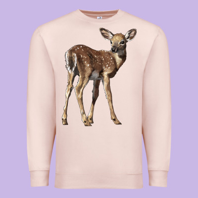 White Tailed Fawn Deer Premium Sweatshirt Designed By Lillyallendesigns