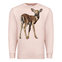 Pale Pink white tailed fawn deer Premium Sweatshirt - LillyAllenDesigns