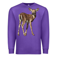 Purple white tailed fawn deer Premium Sweatshirt - LillyAllenDesigns