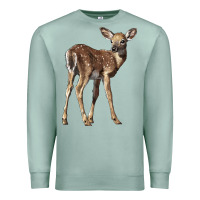 Seafoam white tailed fawn deer Premium Sweatshirt - LillyAllenDesigns