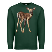 Sports Green white tailed fawn deer Premium Sweatshirt - LillyAllenDesigns