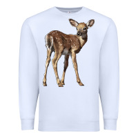 White white tailed fawn deer Premium Sweatshirt - LillyAllenDesigns