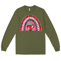 Army Green valentine's day rainbow Long Sleeve Tee - BarkalooDesign
