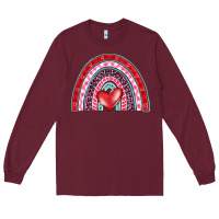 Burgundy valentine's day rainbow Long Sleeve Tee - BarkalooDesign