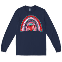 Navy valentine's day rainbow Long Sleeve Tee - BarkalooDesign