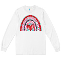 White valentine's day rainbow Long Sleeve Tee - BarkalooDesign