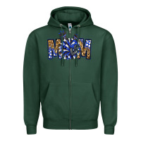 Sports Green cheer mom Zipper Hoodie - NancyCooperArtShop