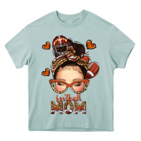 Arona football messy bun mom Heavy Core Tee - texasbilliewilder
