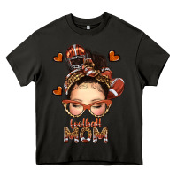 Asphalt football messy bun mom Heavy Core Tee - texasbilliewilder