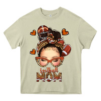 Mossy football messy bun mom Heavy Core Tee - texasbilliewilder