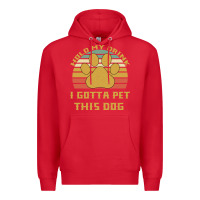 Red Hold My Drink I Gotta Pet This Dog Premium Hoodie - Bettercallsaul
