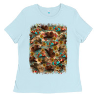 Baby Blue western  background Ladies Tee - RanaPortraitStore