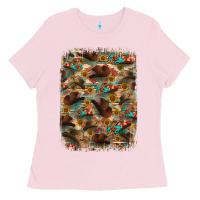 Bubblegum Pink western  background Ladies Tee - RanaPortraitStore
