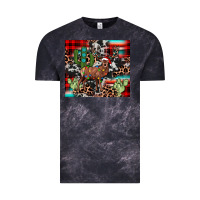 Cloud Black christmas reinder Vintage Tee - JahusDesignShop