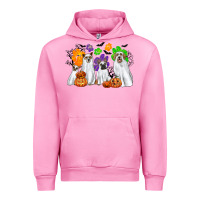 Fuchsia Pink ghost dogs Urban Hoodie - CowGirlArtShop