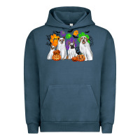 Pigment Midnight Navy ghost dogs Urban Hoodie - CowGirlArtShop