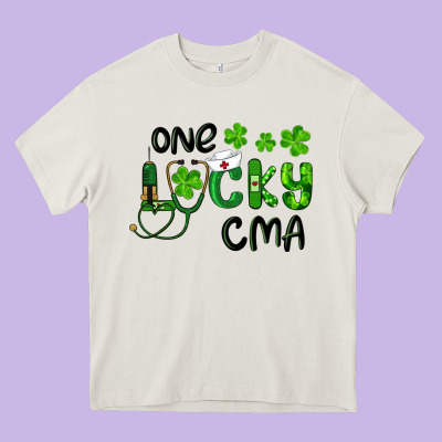 Heavy Core Tee one lucky certified medical assistant cma