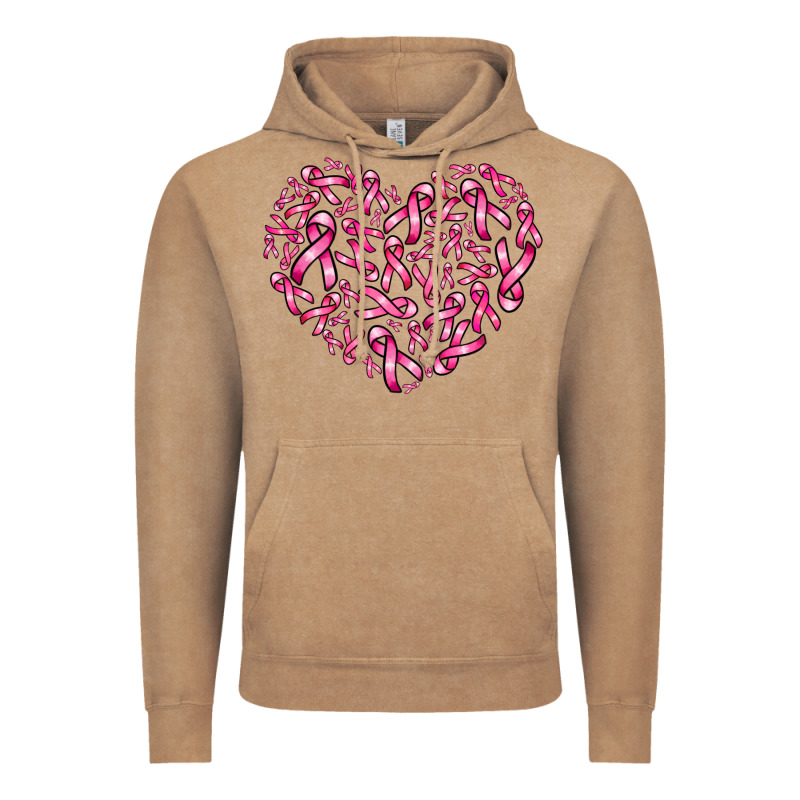 Breast Cancer Ribbon Heart Vintage Hoodie by AdoDesignShop | Teevron