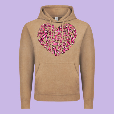 Breast Cancer Ribbon Heart Vintage Hoodie Designed By Adodesignshop