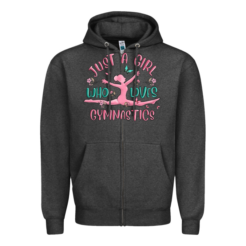 Just A Girl Who Loves Gymnastics Zipper Hoodie by MaliasSmallBusiness | Teevron