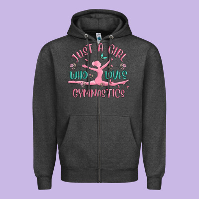 Just A Girl Who Loves Gymnastics Zipper Hoodie Designed By Maliassmallbusiness