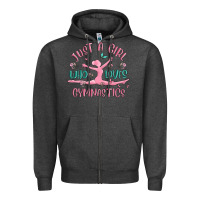Charcoal Heather just a girl who loves gymnastics Zipper Hoodie - MaliasSmallBusiness