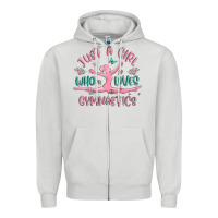 Dove Grey just a girl who loves gymnastics Zipper Hoodie - MaliasSmallBusiness