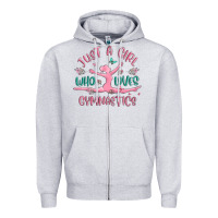 Heather Grey just a girl who loves gymnastics Zipper Hoodie - MaliasSmallBusiness