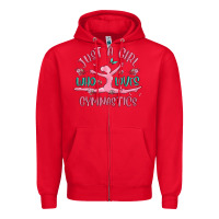 Red just a girl who loves gymnastics Zipper Hoodie - MaliasSmallBusiness