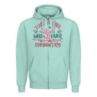 Seafoam just a girl who loves gymnastics Zipper Hoodie - MaliasSmallBusiness